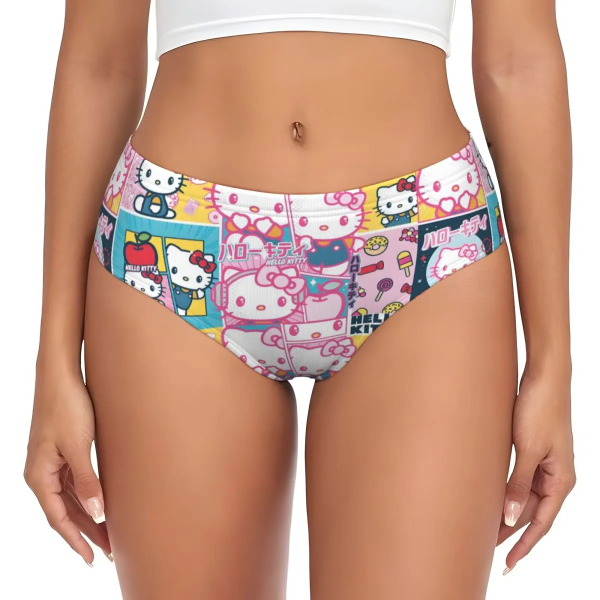 مخصص مرحبا كيتي القط أنيمي الرسوم المتحركة لطيف سراويل قصيرة المرأة تنفس مانغا الملابس الداخلية
