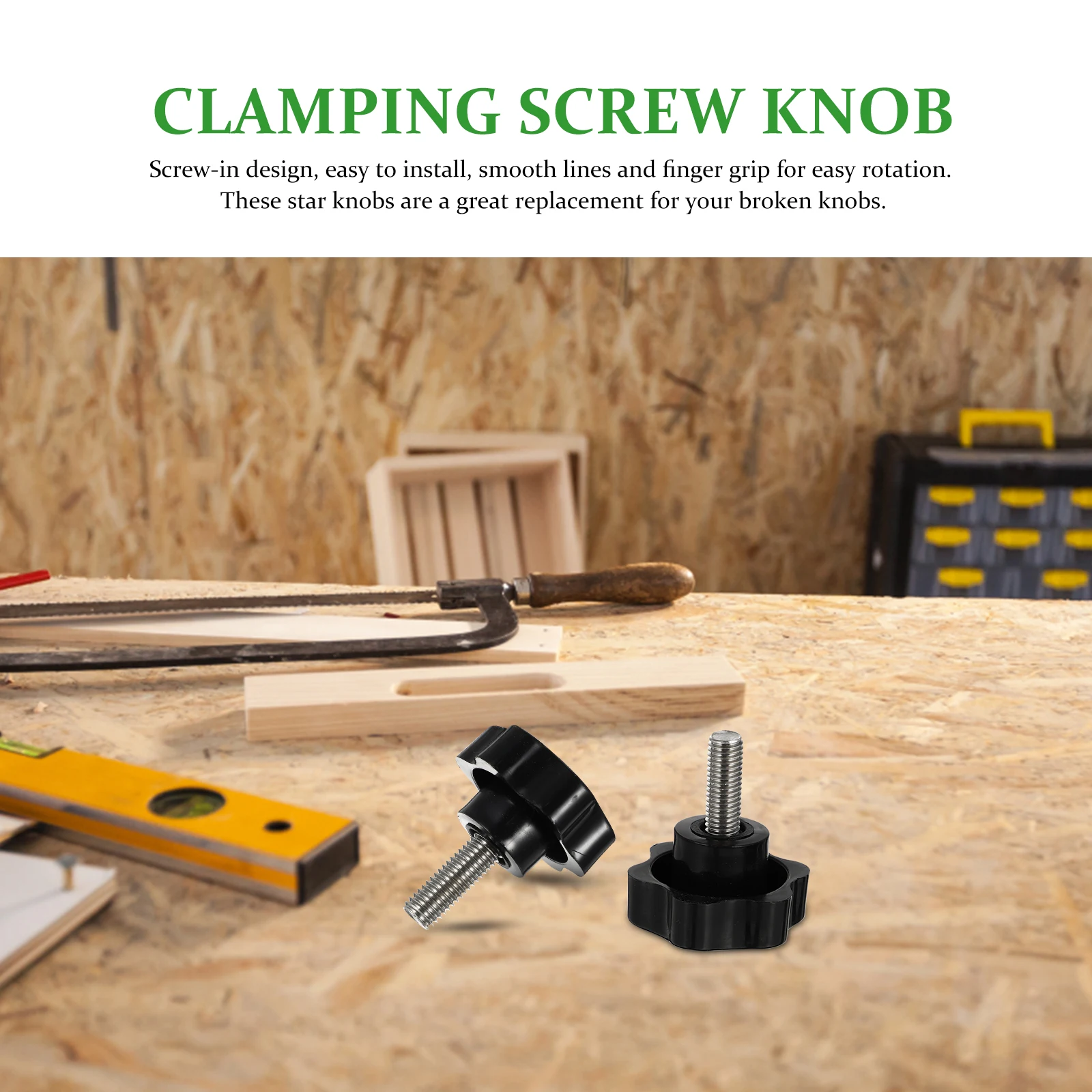 

4pcs Star Hand Knob Tightening Screw Plastic Clamping Handle Thread Head Furniture Decor Machine Replacement Part Plum