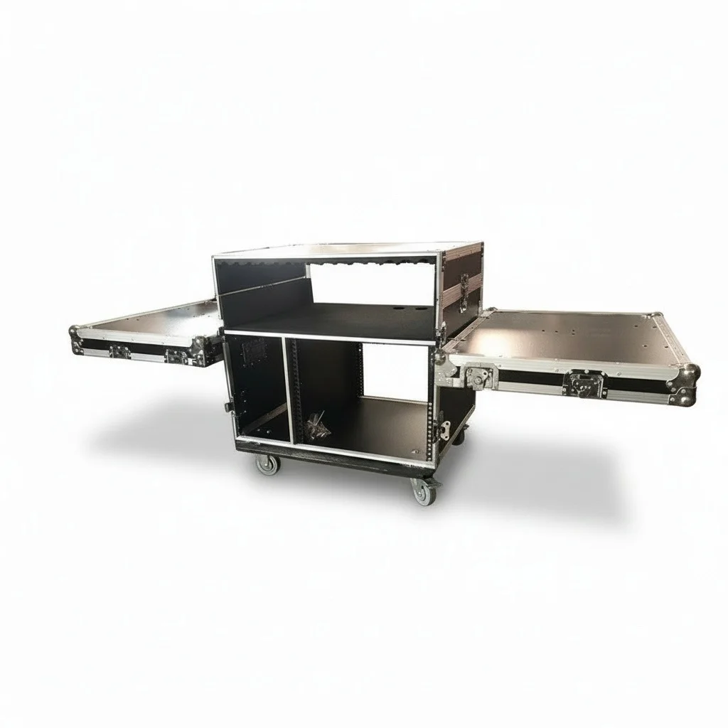 

12U Flight Case, 124x80x126cm/48.8x31.5x49.6in Aluminum Road Case, Fireproof Plywood ATA Portable Case, Controller Storage Case