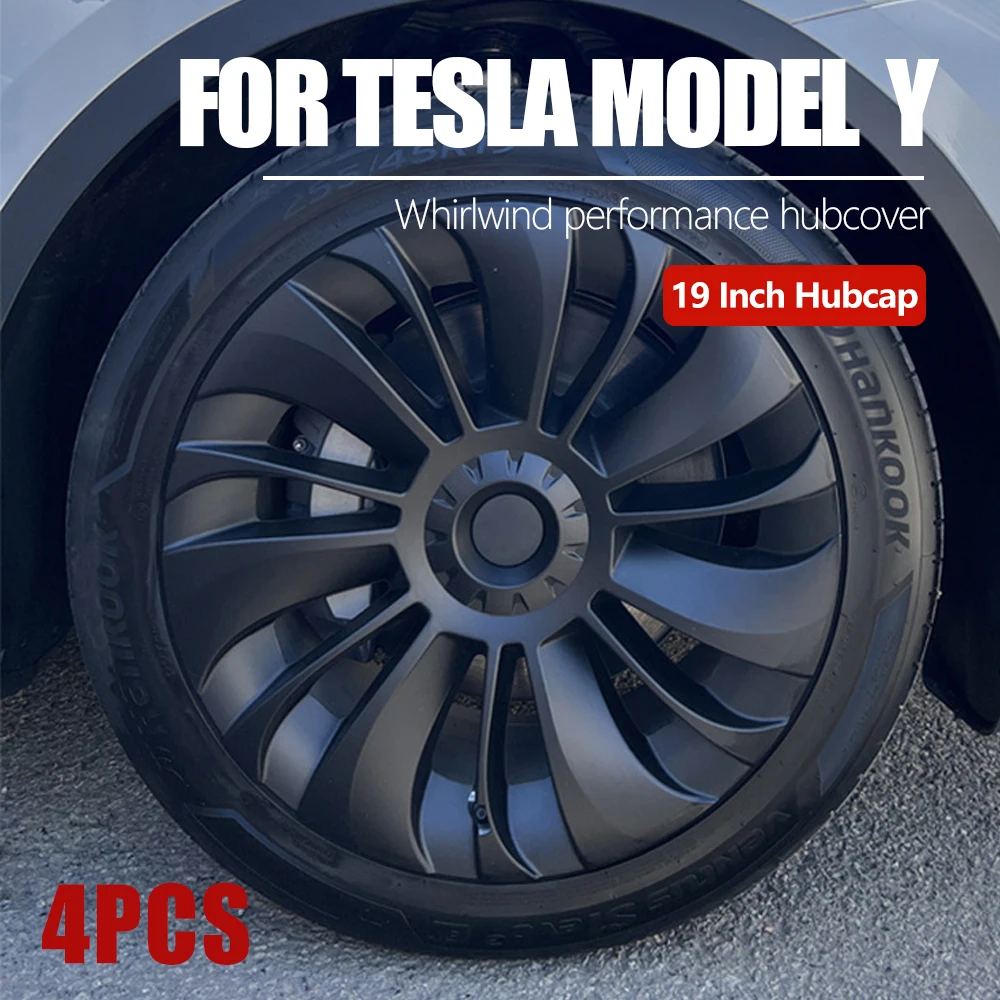 

4PCS Hub Cap Car Replacement Wheel Cap 19 Inch Performance Automobile Hubcap Full Cover Accessories for Tesla Model Y 2018- 2023