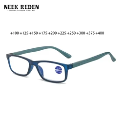 Anti luz azul óculos de leitura para homens e mulheres, quadro pequeno, Diopter + 0,25, + 0,5, + 1,0, + 1,25, + 1,75, + 2,25, + 3,25, + 3,75, + 4.0, Moda