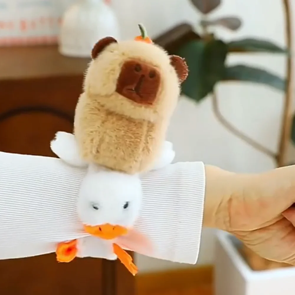 แหวนข้อมือรูปสัตว์น่ารัก ลายการ์ตูน จระเข้ คาปิบารา ห่าน แบบตบติด ของขวัญคริสต์มาส