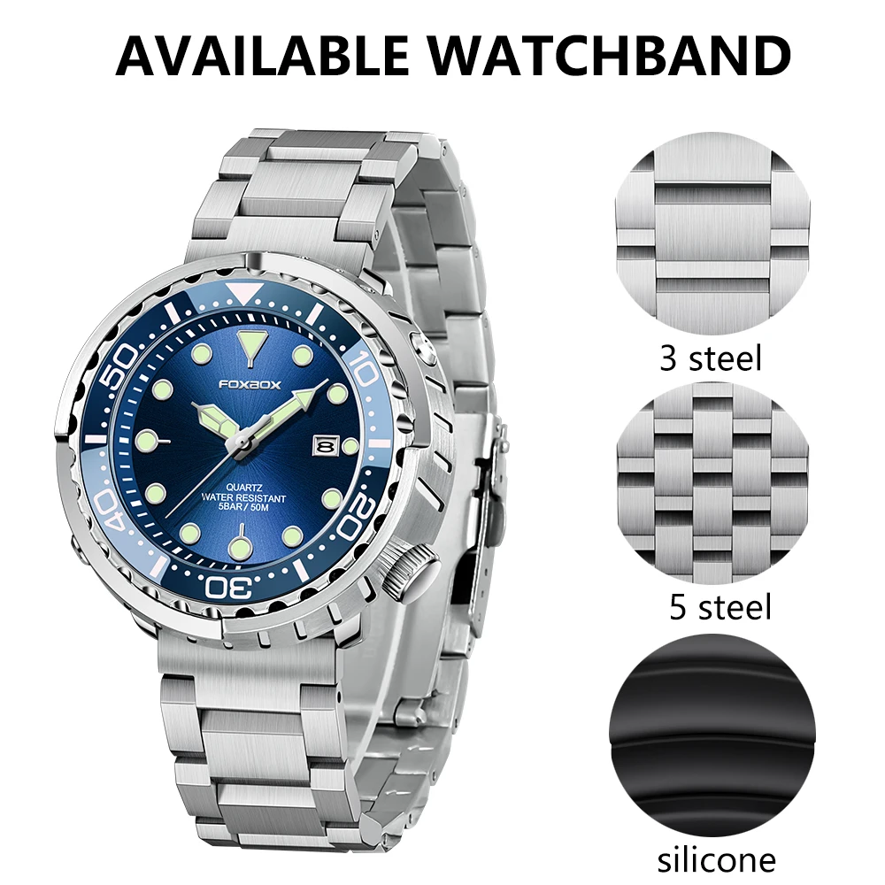 LIGE Men Watch 50m Waterproof Watches Fashion Sports Stainless Steel Quartz Watch Luminous Hand with Calendar Men\'s Wristwatches