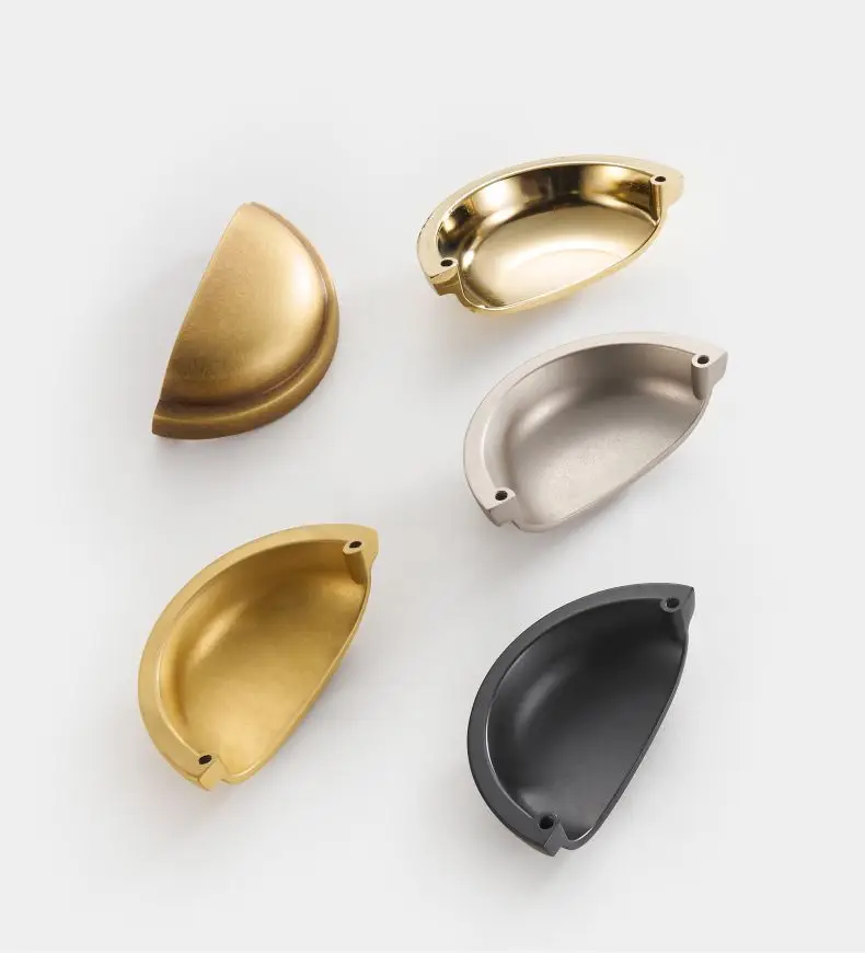 Dooroom Messing Möbel Griffe Matt Gebürstet Nickel Gelb Bronze Tasse Griff Schrank Schrank Kommode Schuh Box Schublade Bin Zieht – Detail 10