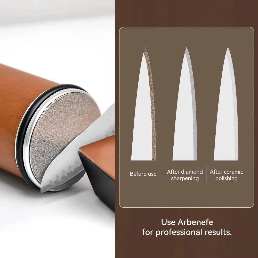 

Kitchen Roller Knife Sharpener, 15 & 20 Degree Magnetic Rolling Sharpeners For Knives, Diamond & Ceramic Knife Sharpening Tool