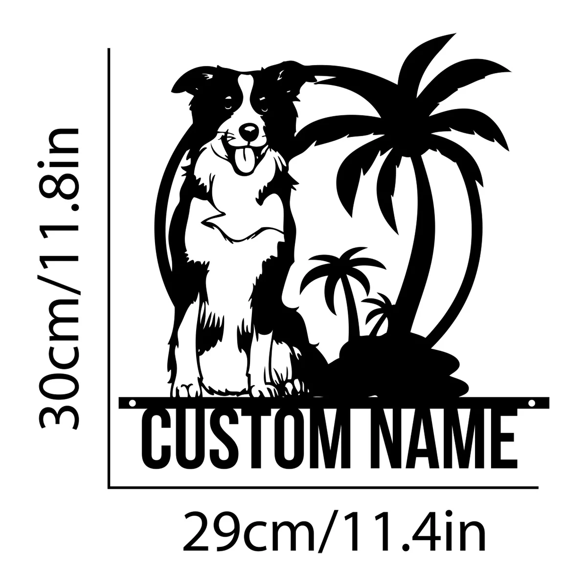 Custom Summer Beach Coconut Tree Pet Theme Cottage Welcome Sign, Nature Metal Monogram Sign, Homewarming Gift, Home Decor