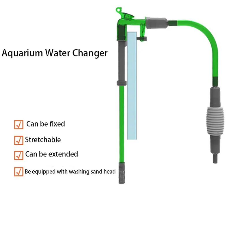 Fast Aquarium Water Changer Fish Tank Siphon Water Change Cleaning Filter Water Changing Pump Sand Hose Tube High Quality