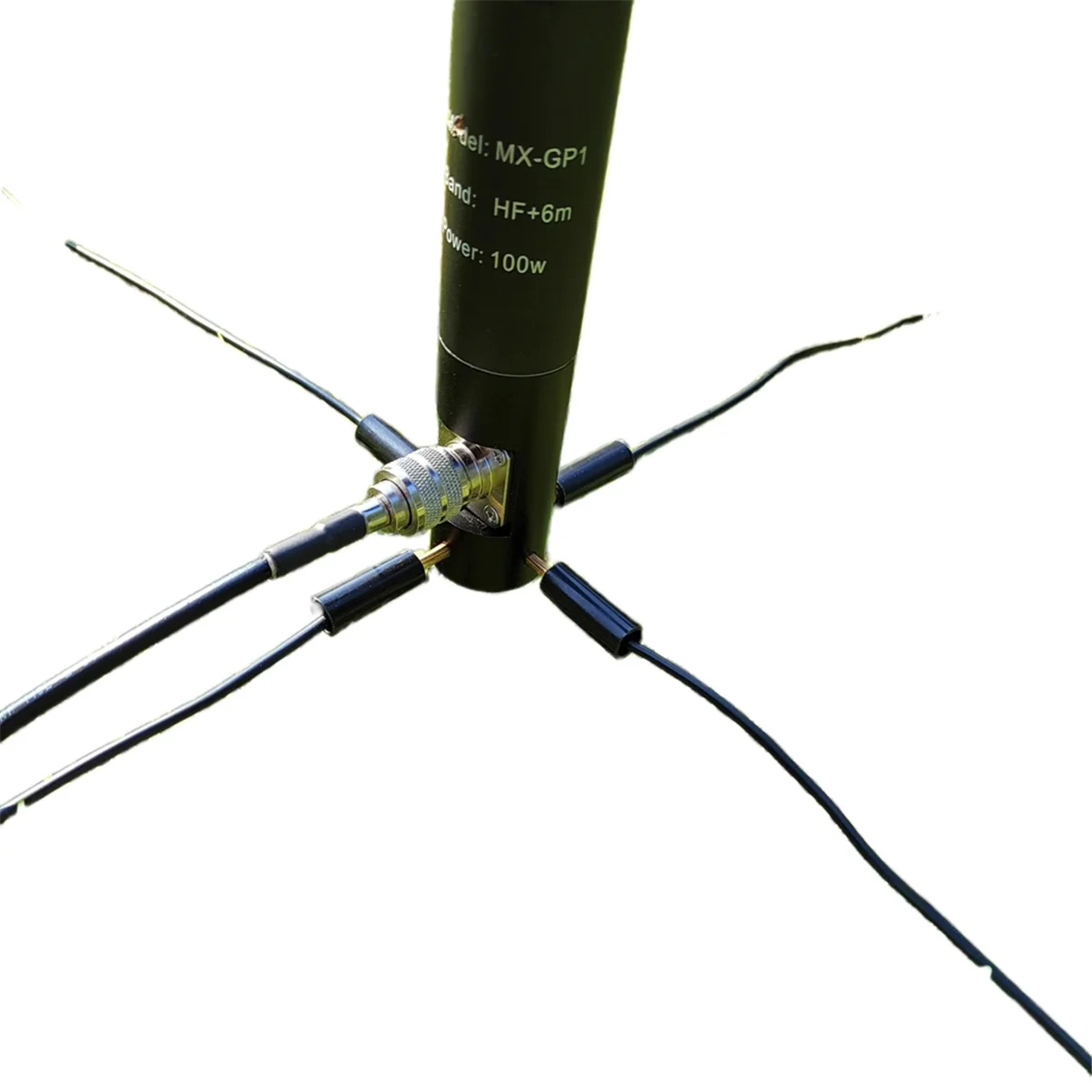 

ABNJ Portable Shortwave Antenna 100W Outdoor High Efficiency GP Antenna with 4 GND Cables for 20M-6M Band Tuning