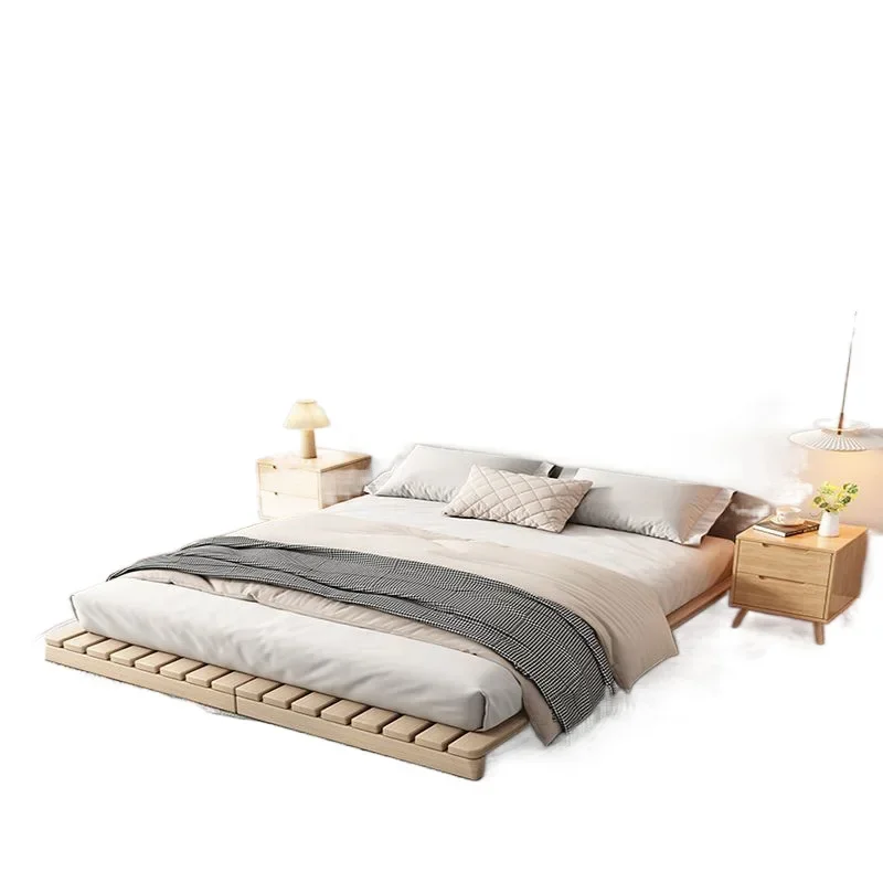

Japanese-style tatami bed frame, solid wood ribs frame, floor-to-ceiling simple floor mattress, low bed frame, rental hous