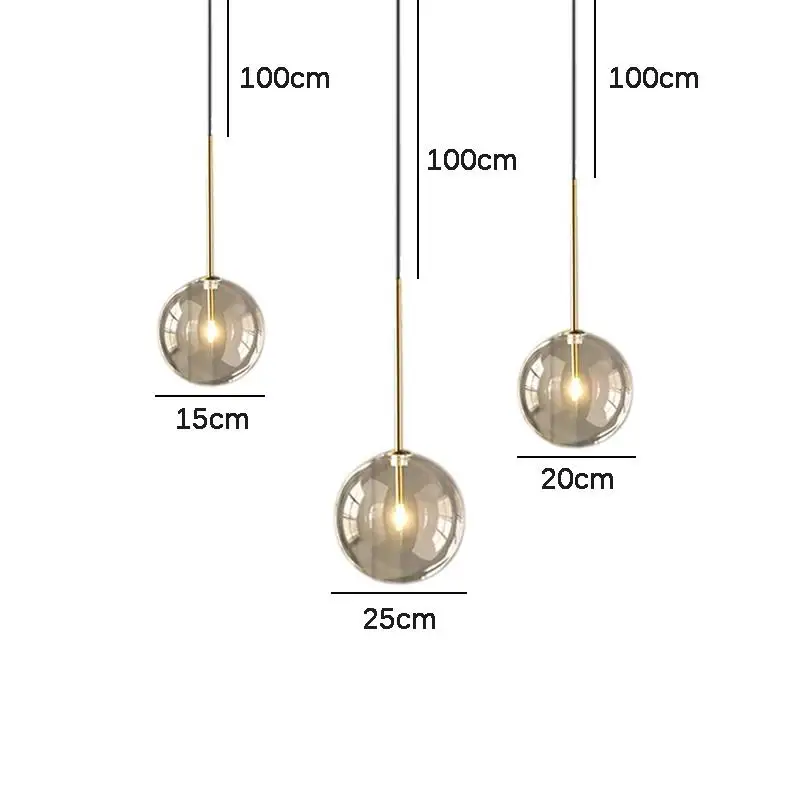 Imagem -06 - Moderno Led Transparente Bola de Vidro Luzes Pingente Bedroom Bedside Pendurado Lâmpada Home Decor Escadaria Suspensão Luminárias