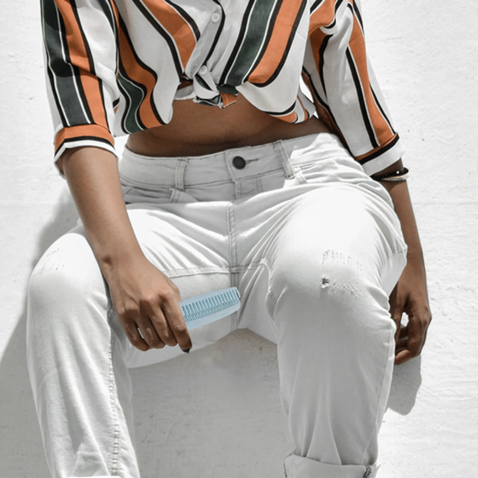 4 قطع من أمشاط الشعر المحمولة القابلة للطي المدمجة أثناء السفر للاستخدام المنزلي في صالونات التجميل والفنادق، استقامة الشعر المرنة الصغيرة المضادة للكهرباء الساكنة #6