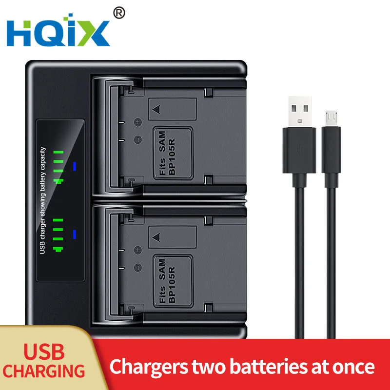 

HQIX for samsung SMX-F40 F44 HMX-H200 H204 H205 S10 S15 S16 Camera IA-BP210E Dual Charger Battery