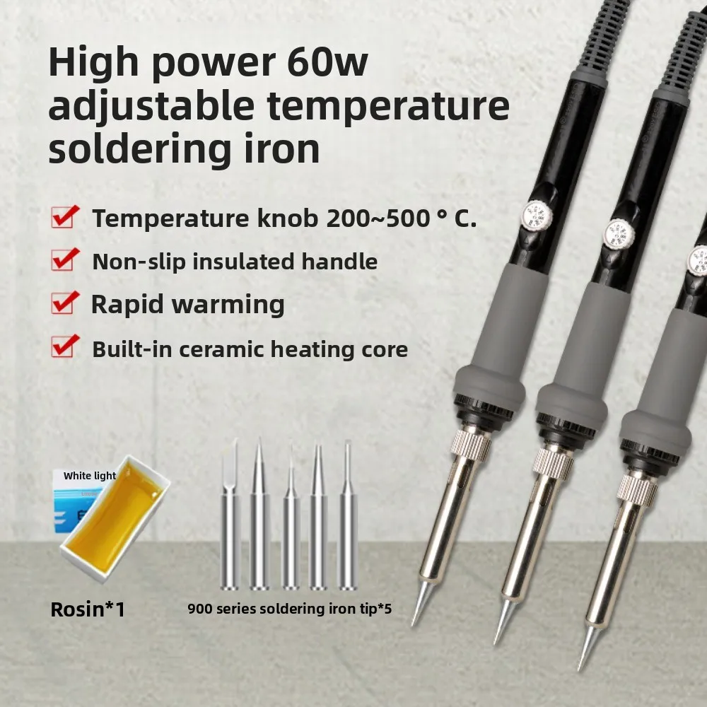 

Высококачественная паяльная станция переменного тока 110В/220В 60Вт с регулируемой температурой, различными насадками и термопеной