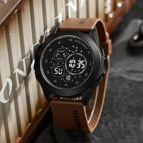 Imagen 2 del producto Reloj deportivo Digital para hombre, cronómetro luminoso con fecha y semana, resistente al agua, militar, electrónico, nuevo