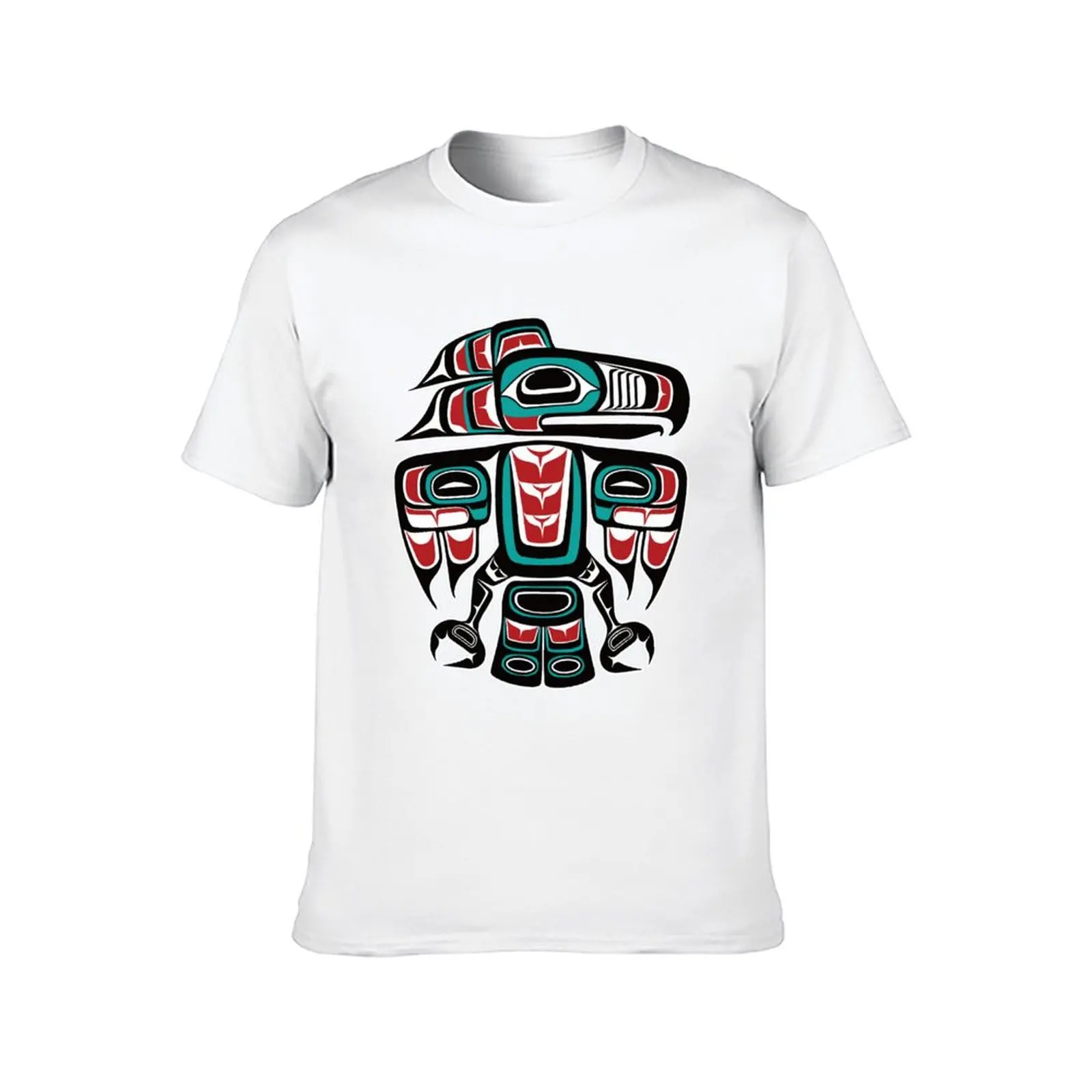 Haida Tlingit الأصلي الغراب الطوطم تي شيرت تي شيرت للرجل حزمة القطن تي شيرت رجل عادي القطن تي شيرت رجل 100% تي شيرت