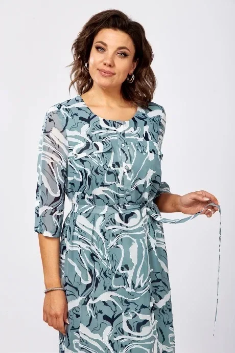 فستان أنيق بمقاس كبير مطبوع عليه زهور للتخسيس بفتحة جانبية للنساء، تنورة متدفقة جميلة تبرز الأنوثة #2