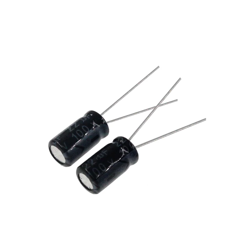 50pcs 22uF 100V 22MFD 100WV Aluminum Electrolytic Capacitor 6*11mm Radial 22mf100v 22uf100v 100v22mf 100v22uf