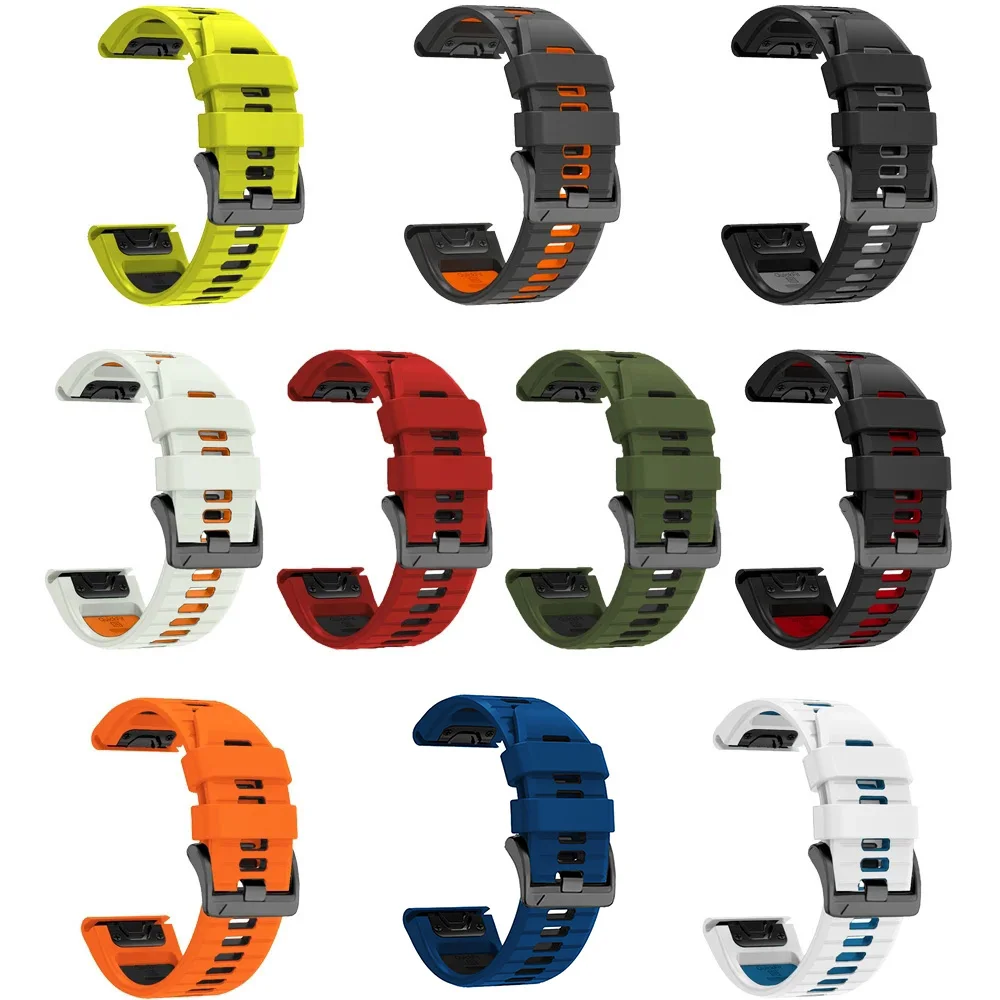 22 26 مللي متر سيليكون حزام الساعات ل Garmin Fenix 8 7 7X 6X 6 Pro 5 5XPlus Epix Gen2 Enduro2 المعصم QuickFit الإصدار سوار