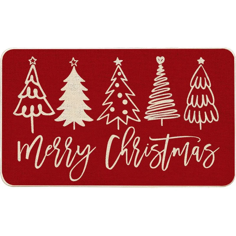 Christmas outdoor by mat red anti slip home living room porch decoration floor mat 61X90cm