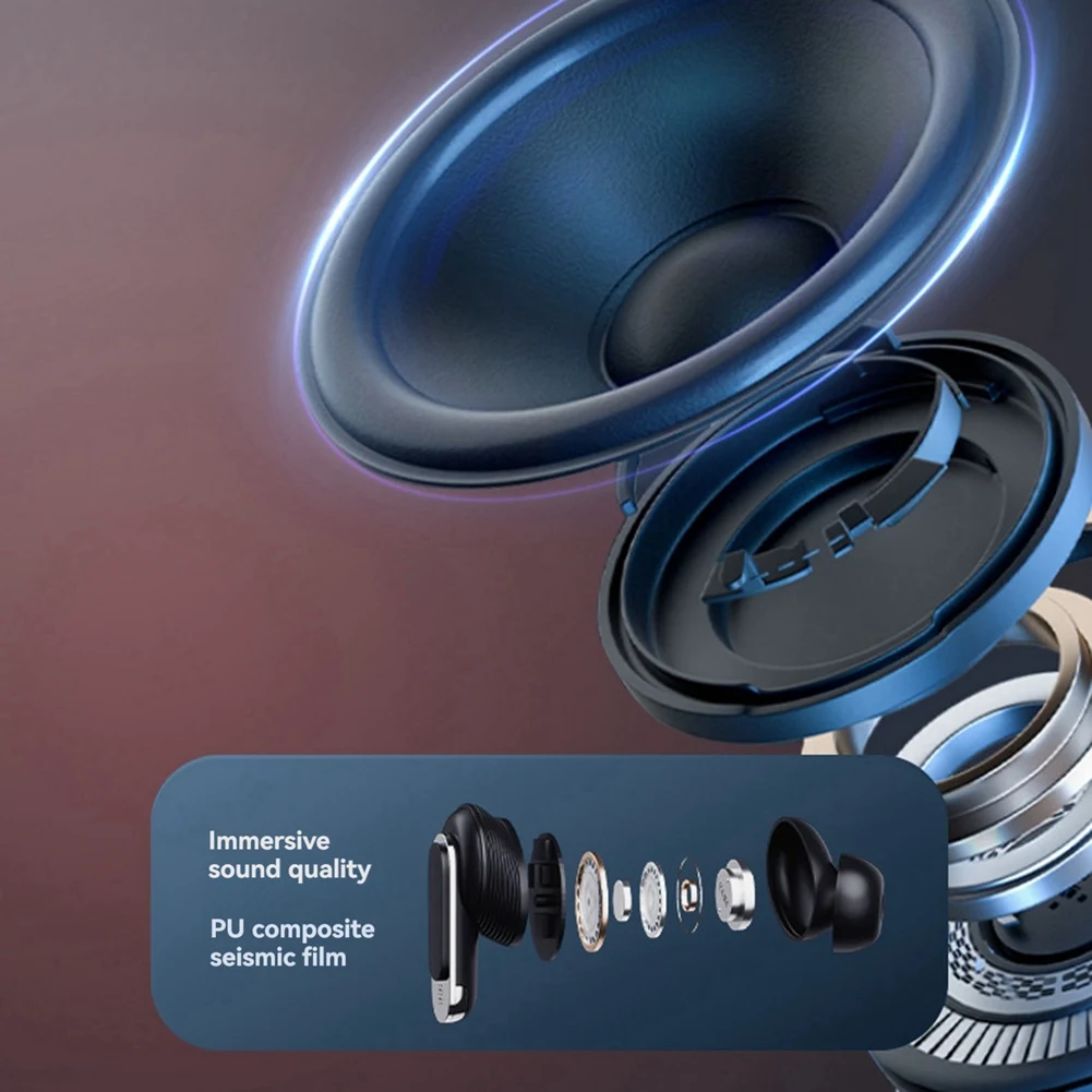 【خفض السعر!】 سماعات أذن V8 لاسلكية داخل الأذن، سماعات أذن ANC بخاصية إلغاء الضوضاء داخل الأذن تعمل باللمس، سماعة رأس باللون الأسود