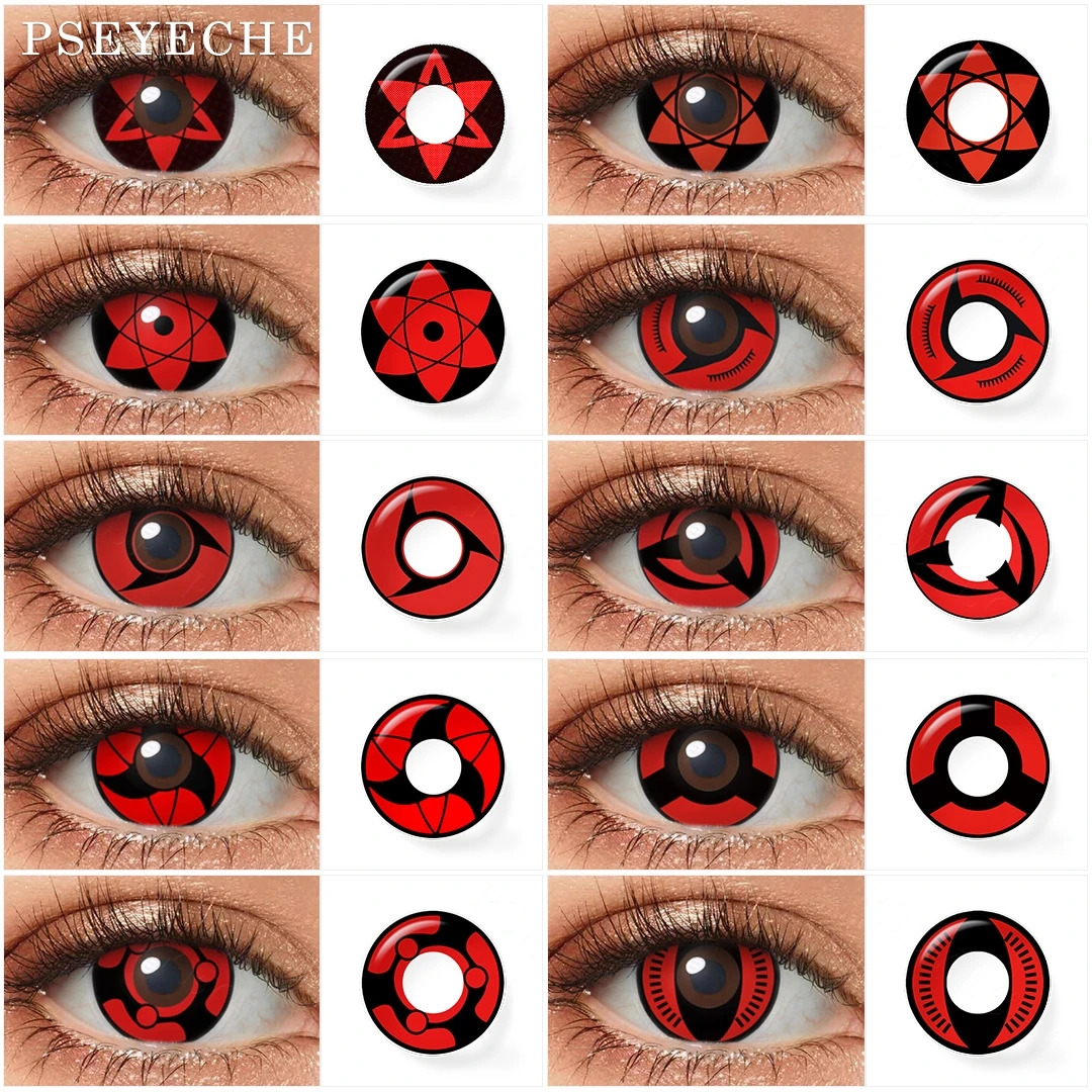 

1 Pair Sharingan Cosplay Contacts Lens for Eyes Lenses Anime Cosplay Halloween Red Colored Contact Lenses Fashion Accessories