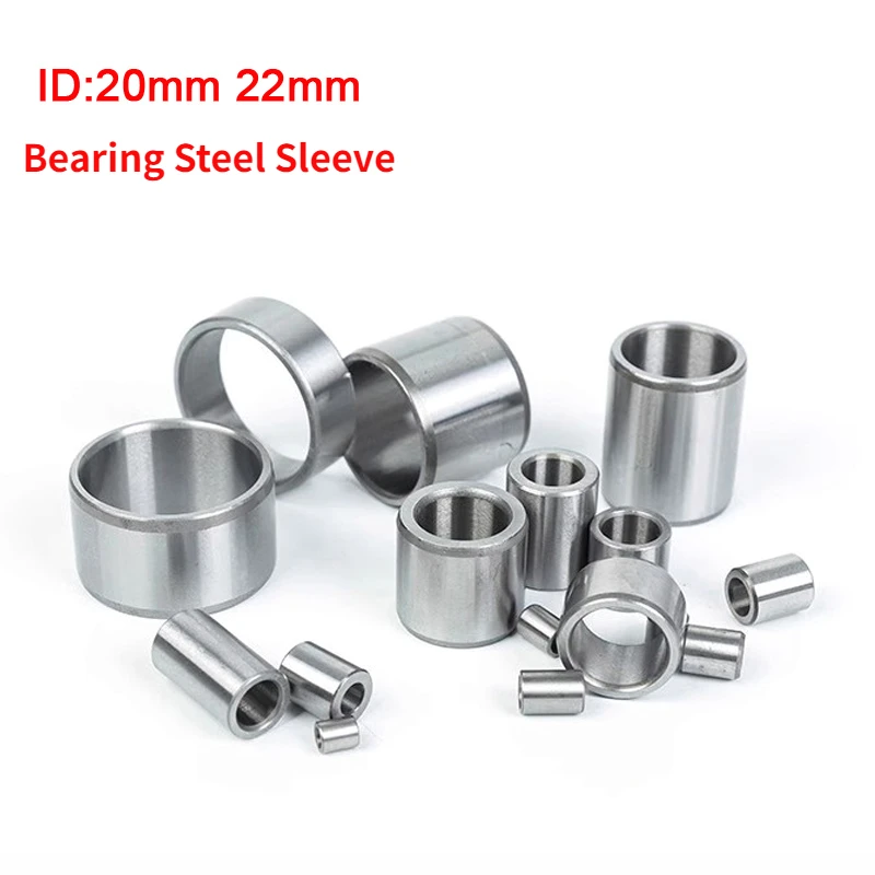 2Pcs Inner Diameter 20 22mm Height 10~50mm Bearing Steel Bushing Inner Guide Sleeve Wear Resistant Steel Sleeve