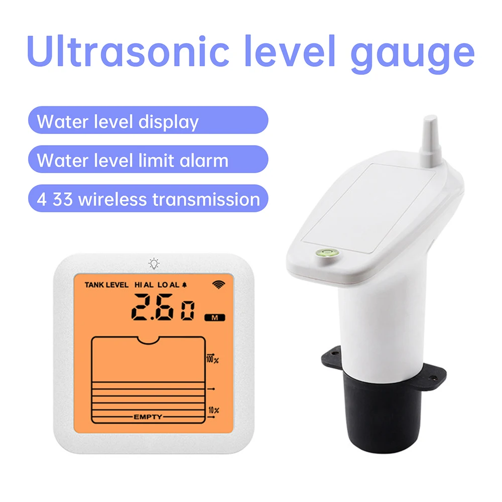 

Wireless Level Gauge High-Precision Ultrasonic Radar Level Sensor Real-Time Monitor Water Level Overlimit Alarm With LCD Display