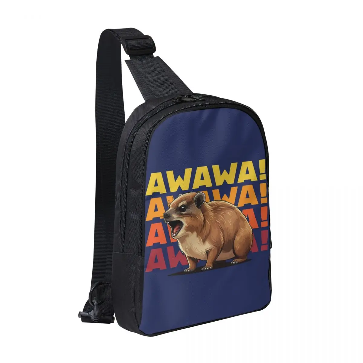 

Rock Hyrax Lover Awawa Groundhog Dassi Chest Bag Men Sling Crossbody Backpack Chest Bag Traveling Hiking Daypack Shoulder Bag