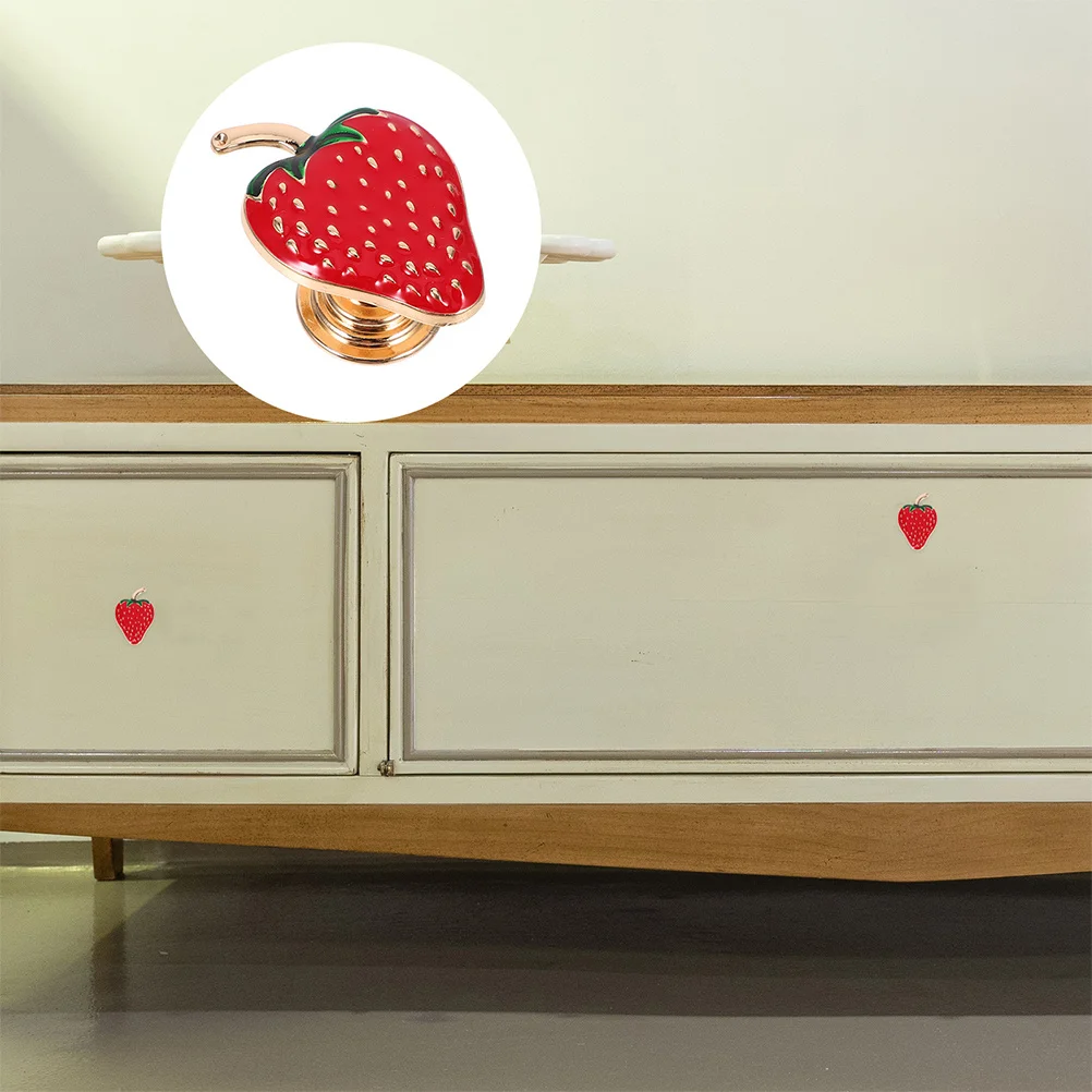 

2 pcs Zinc Alloy Cabinet Handles Strawberry Design Drawer Knobs For Kitchen Wardrobe Dresser Decorative Pulls Furniture Upgrade