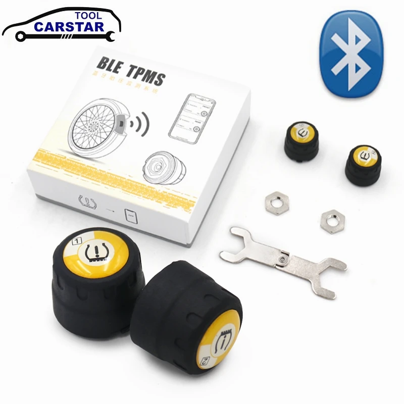 

BLE TPMS External Alarm Tire Pressure Sensors Bluetooth 4.0 Waterproof Car Tire Pressure Sensor APP Display Android iOS