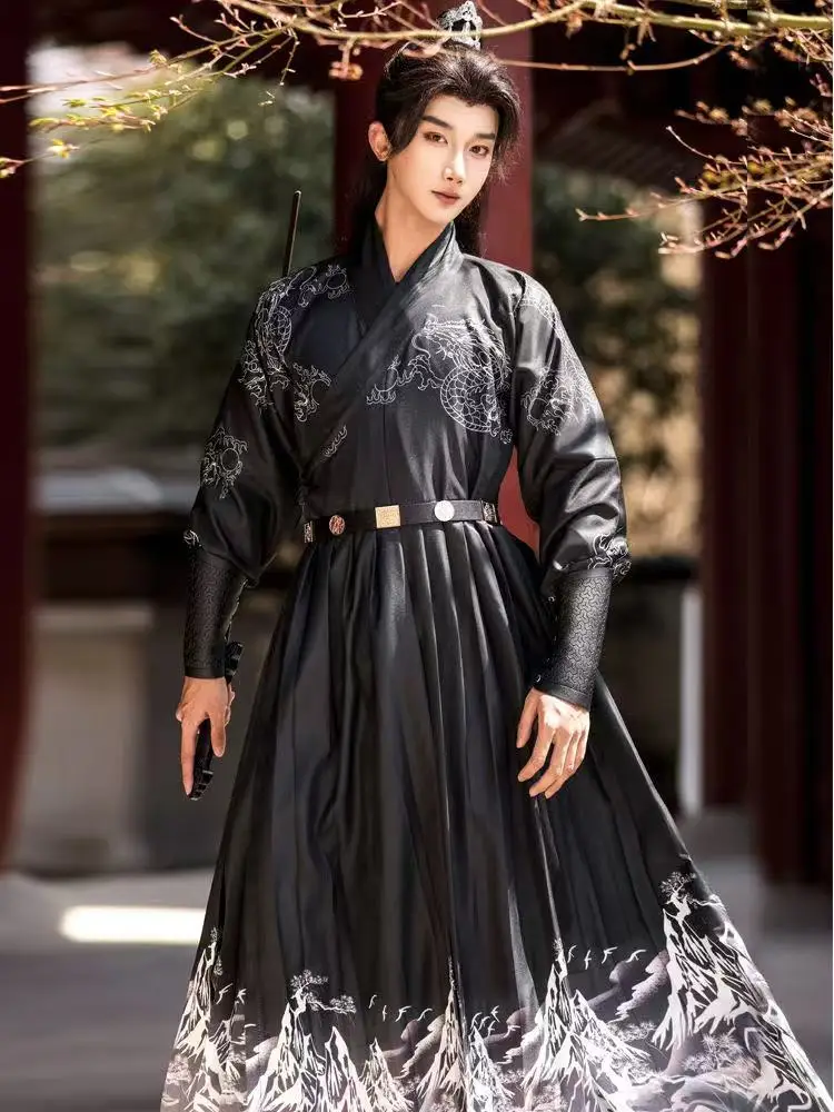 

Dragon Printing Hanfu Men Women Traditional Chinese Costume Halloween Christmas Event Swordsman Cosplay Clothing Stage Show Suit