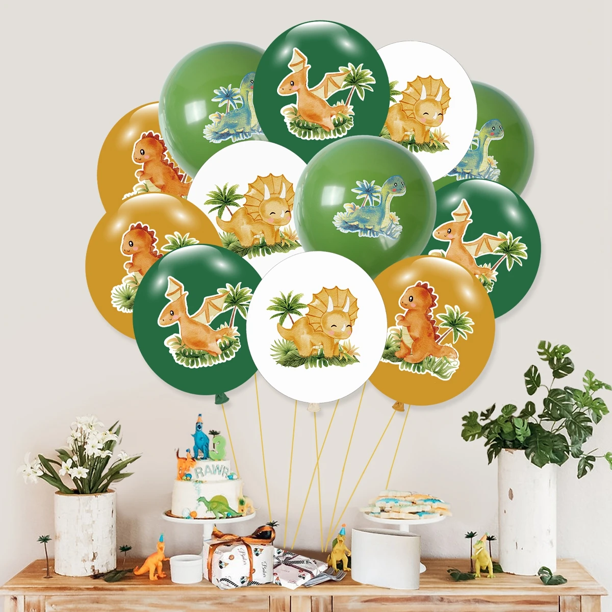 Dinosaur Balloons Happy Birthday Party Decorations Kids Boy Baby Shower Dinosaur Balloons Jungle Safari Birthday Balon Supplies