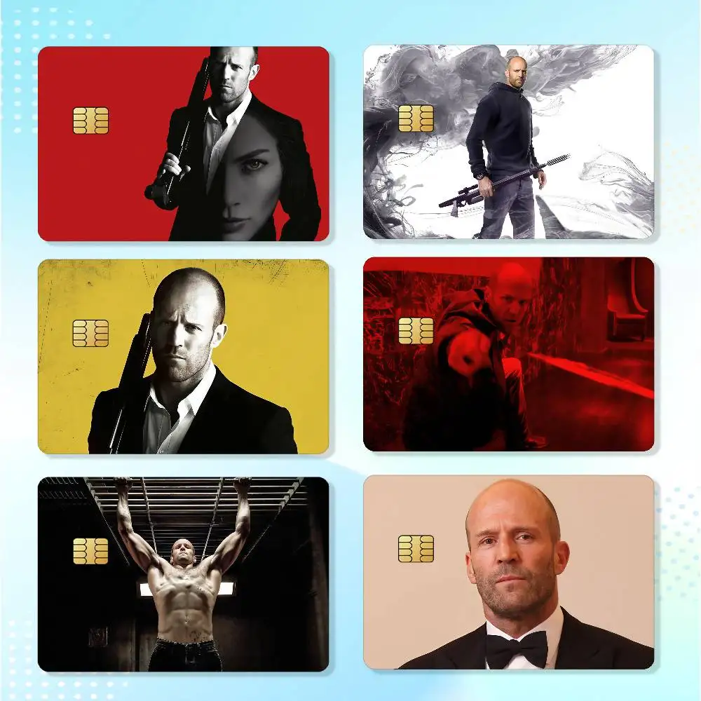 Actor J-Jason S-Statham Credit Skin Cover Card Stickers 4PCS Film Bus Pass Front Decoration Bank Debit Waterproof