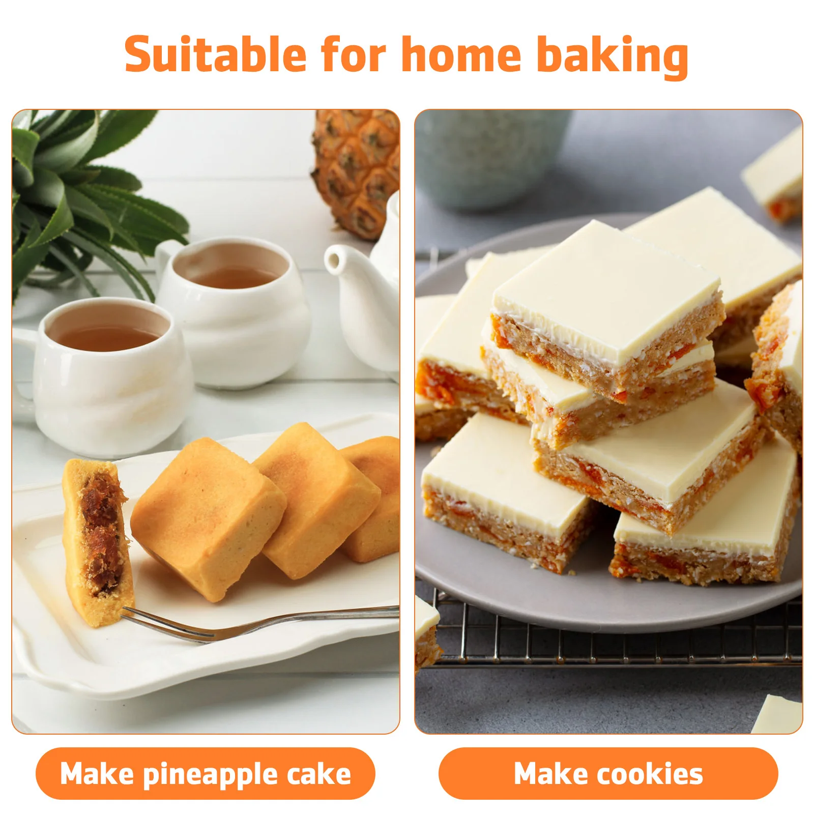 

6Pcs Cookie Cutters Stainless Steel Biscuit Mold Square Cutter Set Baking Mold Cookie Stencils DIY Tools Square Biscuit Cutter