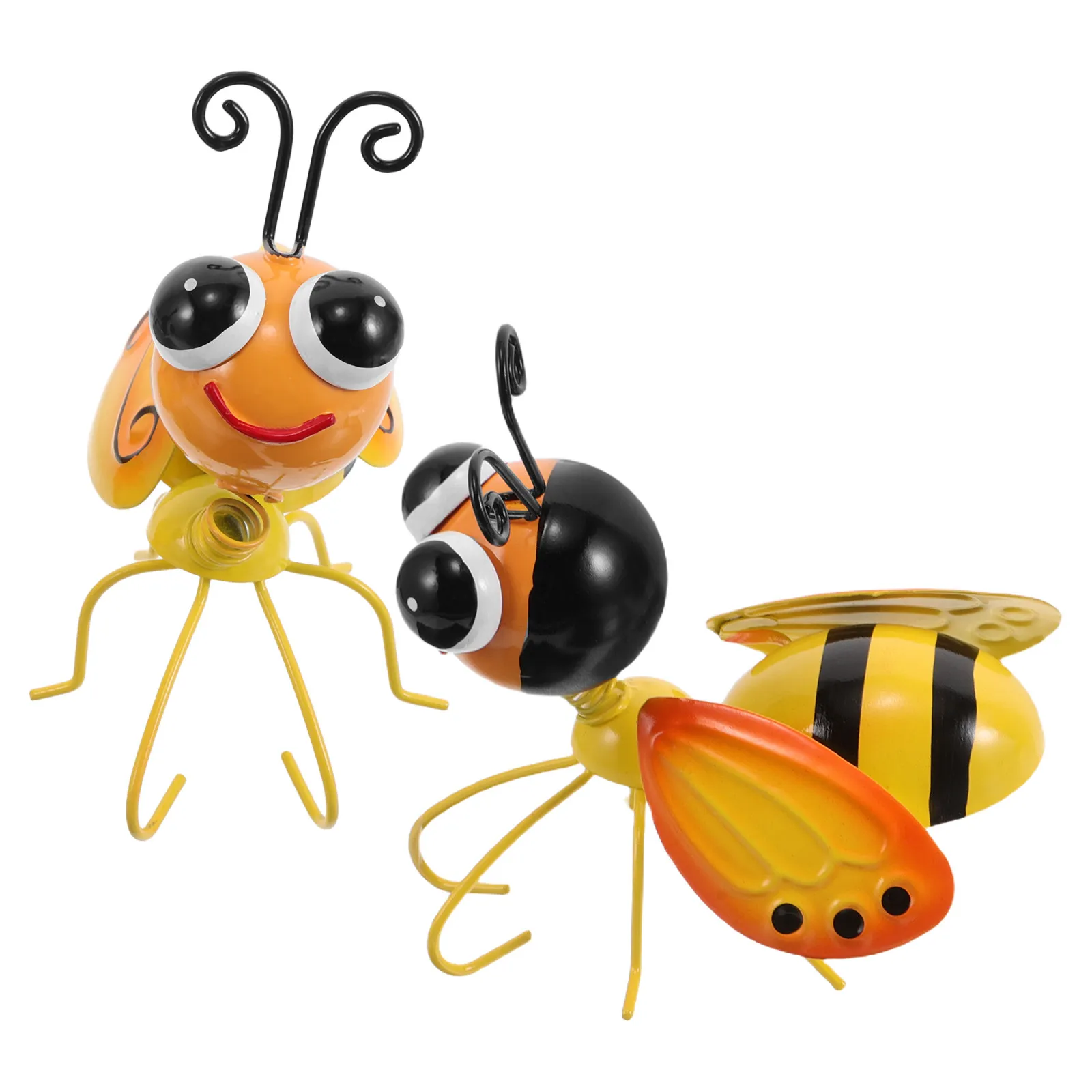 

Набор из 2 металлических 3D-скульптур пчел для декора стен, в деревенском стиле, для улицы, патио, газона, сада