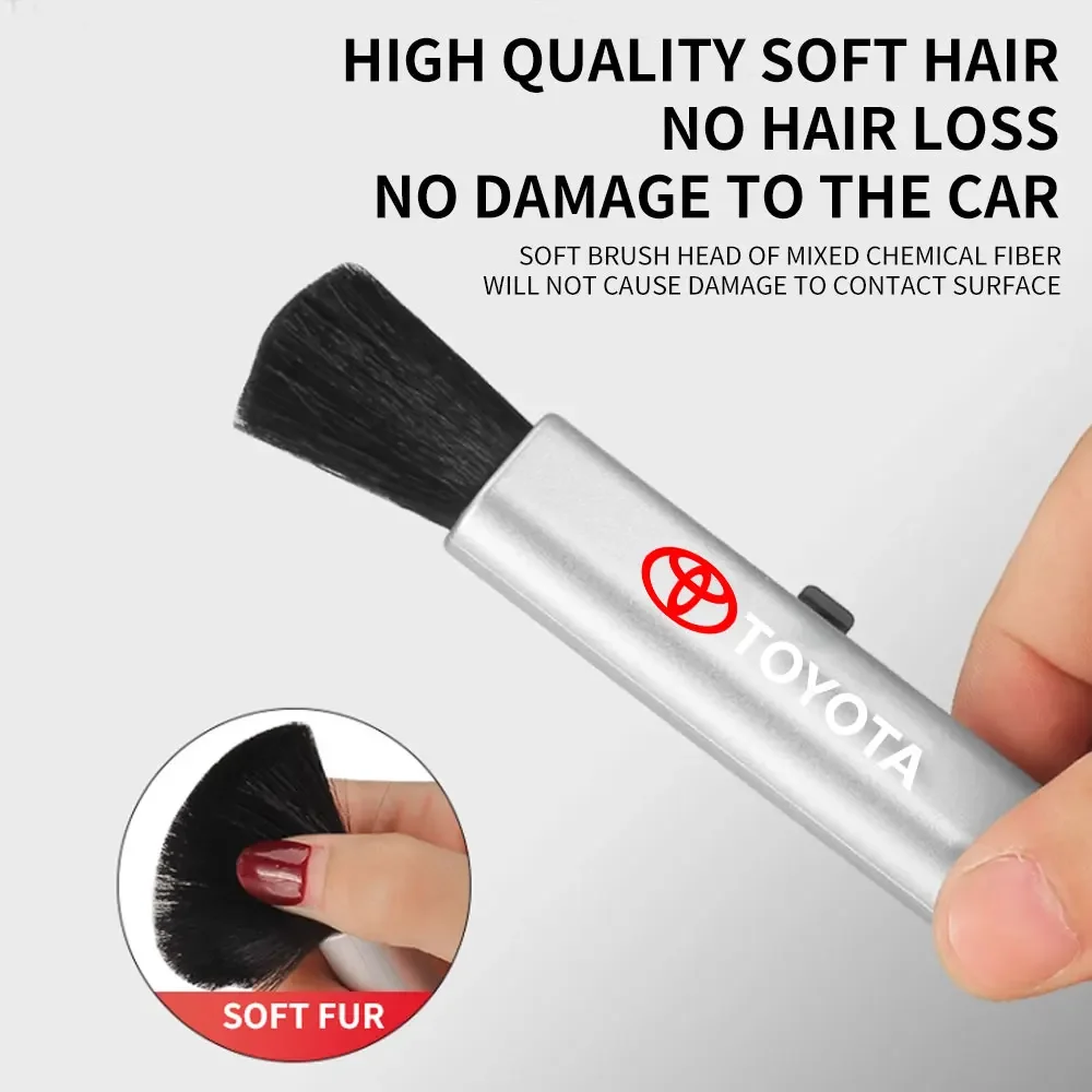 Car Logo Telescopic Cleaning Brush Dusting Brush for Toyota camry chr corolla rav4 yaris prius Hybrid prado Fortuner Hilux auris