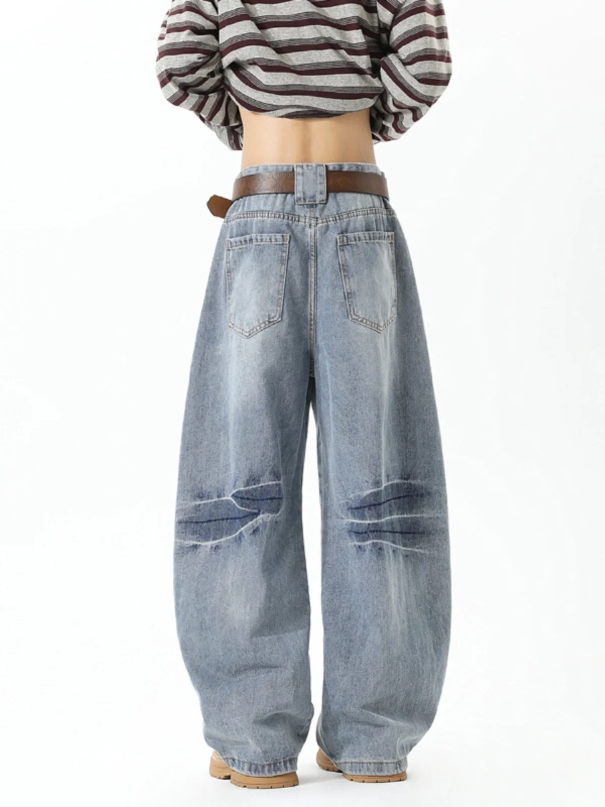 

Синие мужские джинсы с широкими штанинами в американском стиле High Street, осенне-зимние, Cleanfit, с узором в виде молнии, рабочие брюки