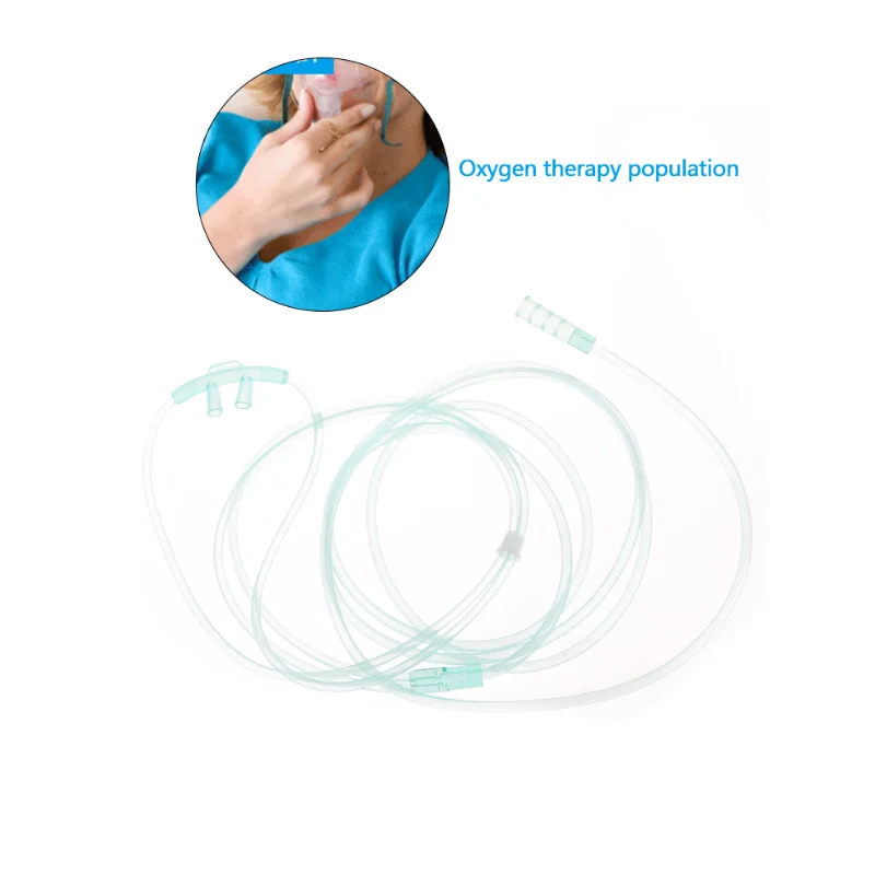 Disposable Nasla Oxygen Cannula 2m Over-the-Ear Flexible Tip Soft Sterilized Medical Double Nose Frame Hose/Tube Oxygen Pipe