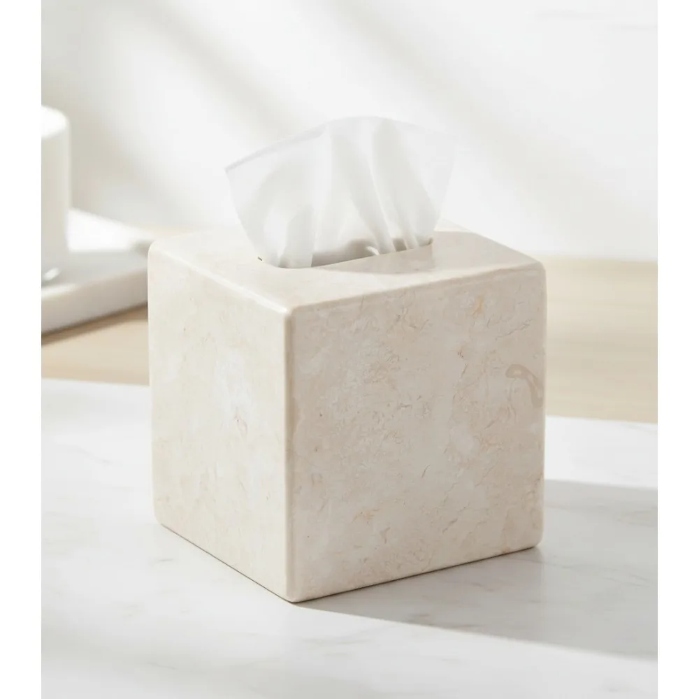 

Роскошный натуральный мраморный чехол для салфеток цвета шампанского, прочный квадратный держатель ручной работы для ванной комнаты, спальни, гостиной