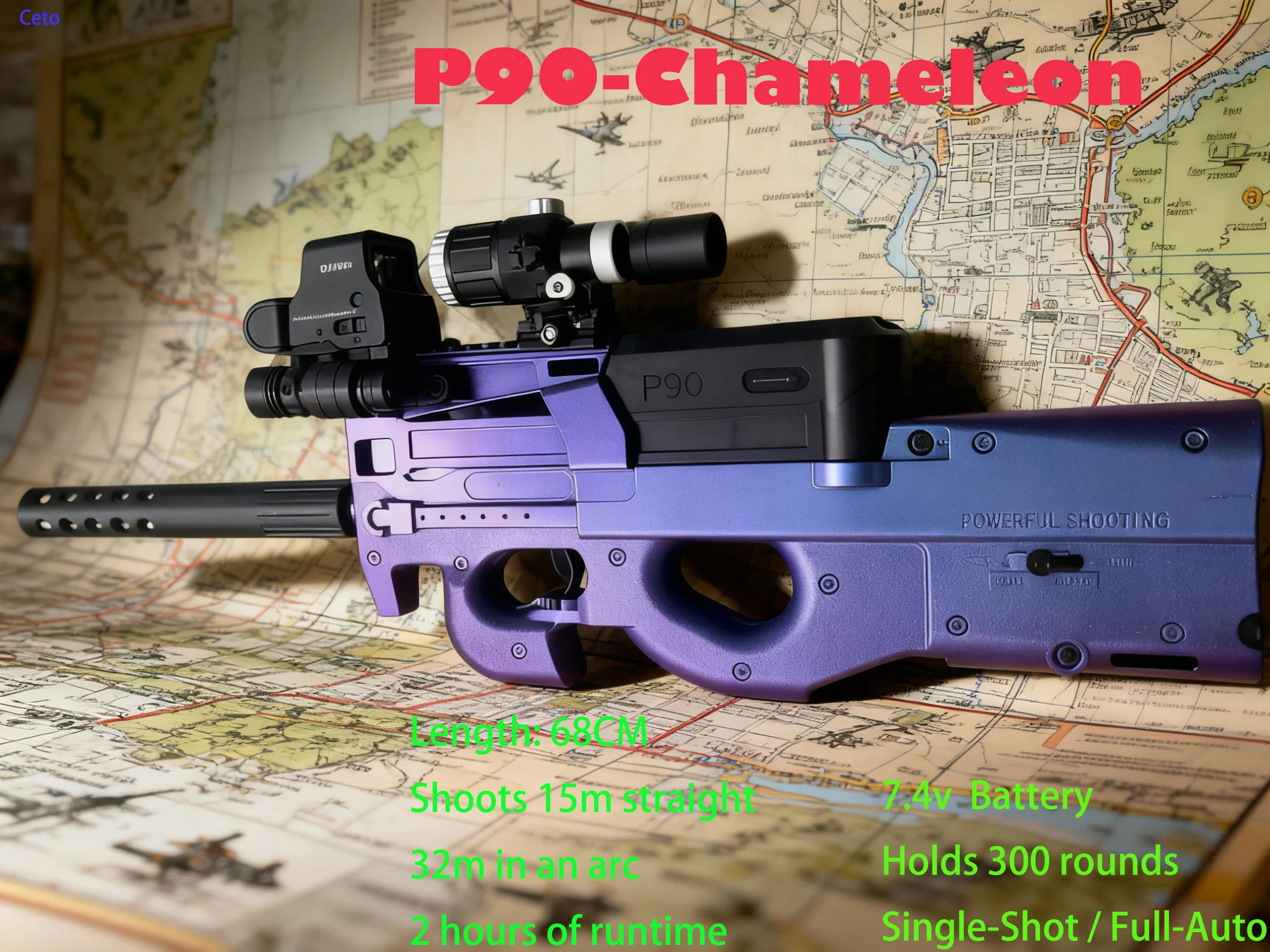 クリスマスギフト人気商品 P90 ゲルブラスター フルオート カラーシフト 30M射程 ゲルボールブラスター 大人・ティーン向け誕生日プレゼント