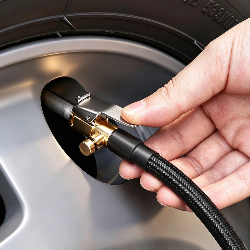 16cm 40cm M6/M8 Thread Tire Inflator Extension Hose Quick Connect Lock On Air Chuck Rubber Tube For Car Motorcycle Bicycle