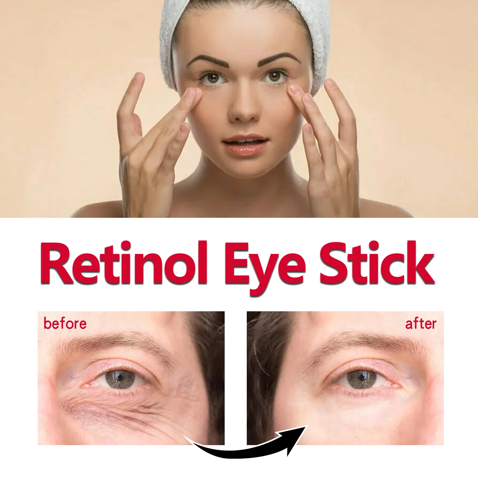 Eelhoe Crema para los ojos con Retinol, palo que hidrata la piel alrededor de los ojos y mejora la decoloración de los ojos, arrugas, patrón de cola de pez, piel reafirmante