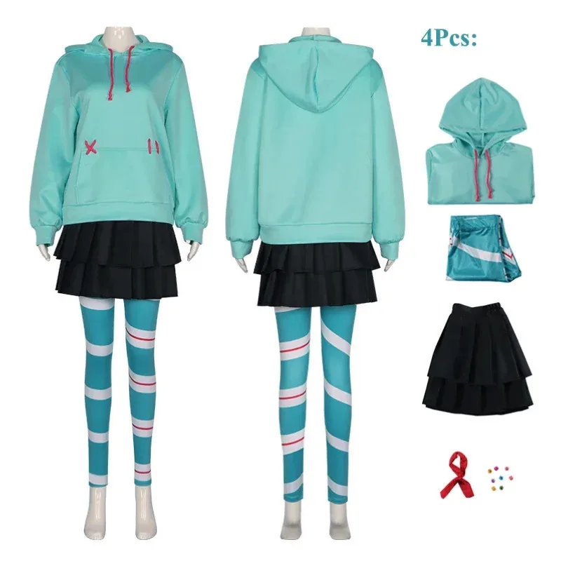 

Аниме Vanellope von Schweetz, карнавальный костюм Wreck, костюм Ralph, брюки, наряды на Хэллоуин, одежда для женщин и мужчин, вечерние