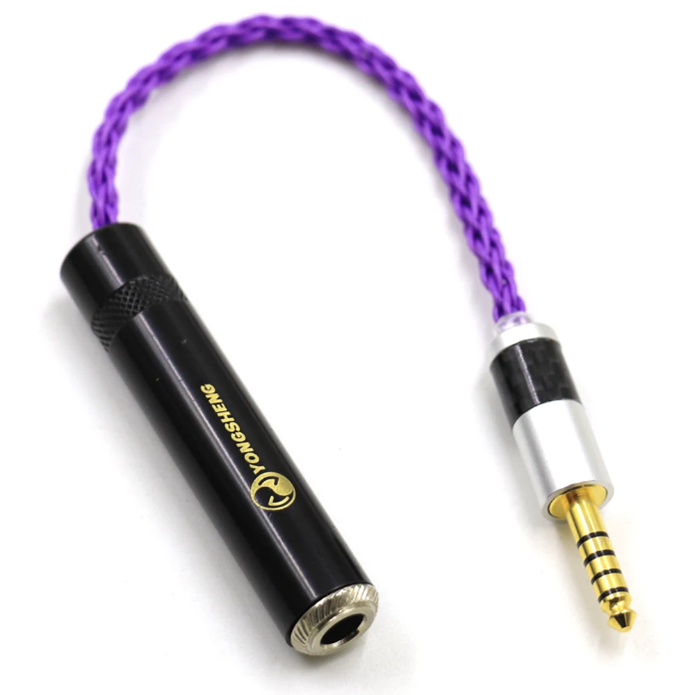 ハイファイ4.4ミリメートルtrrsバランスオス6.35ミリメートルtrs 3pin女性シルバーメッキオーディオアダプタケーブル4.4ミリメートルに1/4 6.35ミリメートル