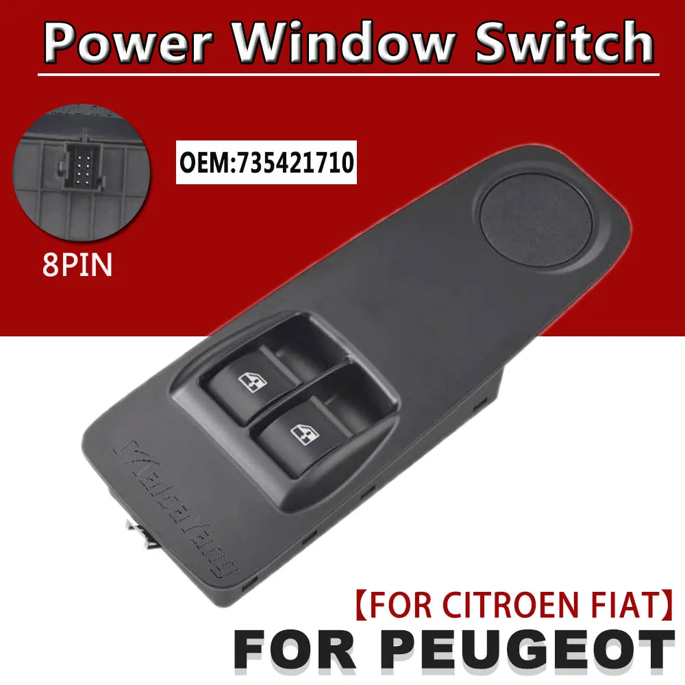 

735421710 Electric Window Switch Glass Regulator Button Front Left For Citroen Jumper Fiat Ducato Peugeot Boxer 2006-2014