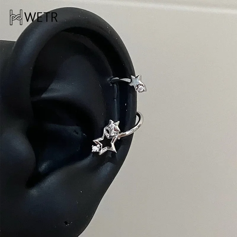 1PC Star Surround Planet Spiral Ear Bone Nail For Women New Fashion Silver Color Earrings Accessories