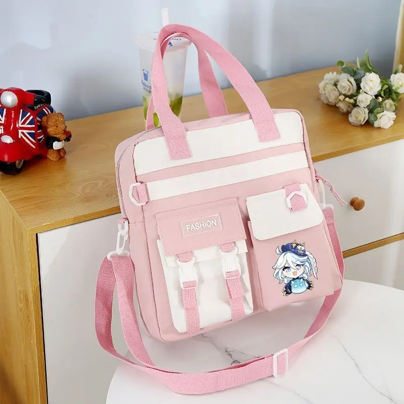 Genshin Impact Merchandise Funina Single Shoulder Bag For Men, Anime Style, Large Capacity Crossbody Tutoring Bag, Handbag