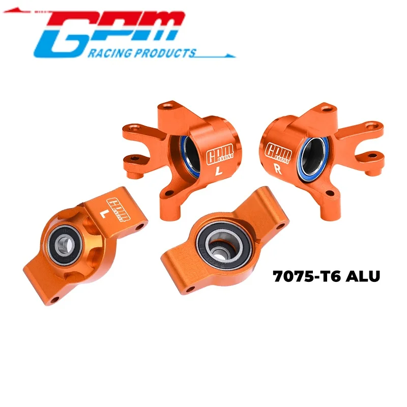 GPM TXMM2122 Blocos de Direção Dianteiros em Liga 7075 e Suportes de Eixo Traseiro com Rolamento de Grande Diâmetro para Upgrade de Mini Carros RC Traxxas