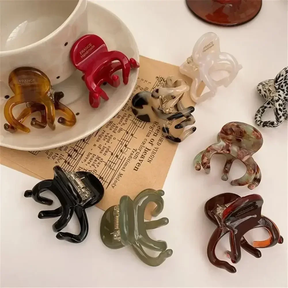 Fashion French Hair Claw Clips Acetate Elegant Crab Shark Clip Retro High Ponytail Holders for Women Girls
