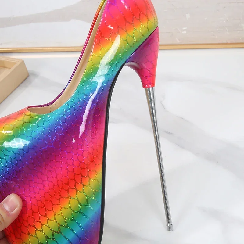 SDTRFT Bridal Platforms Stilettos 22cm Ultra Thin Heels Ladies Shoes Woman Catwalk Shows Cosplay Pole Dance Multicolour Pumps